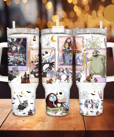 Nightmare Before Christmas Tumbler - 20Oz Insulated Travel Mug With Handle