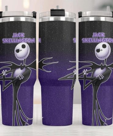Jack Skellington Tumbler - Insulated 20Oz Travel Mug With Handle - Nightmare Before Christmas Gift