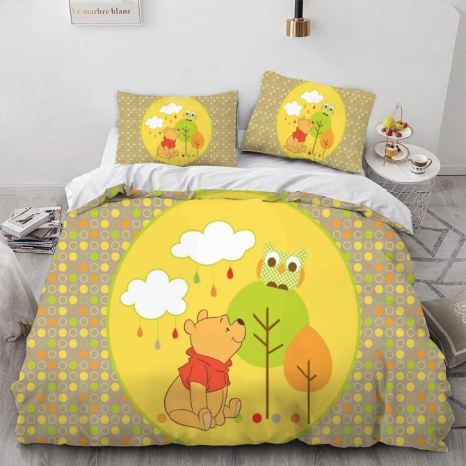 Cozy Cartoon Bear & Owl Bedding Set - Kids Comforter With Pillowcases, Soft & Cute Design
