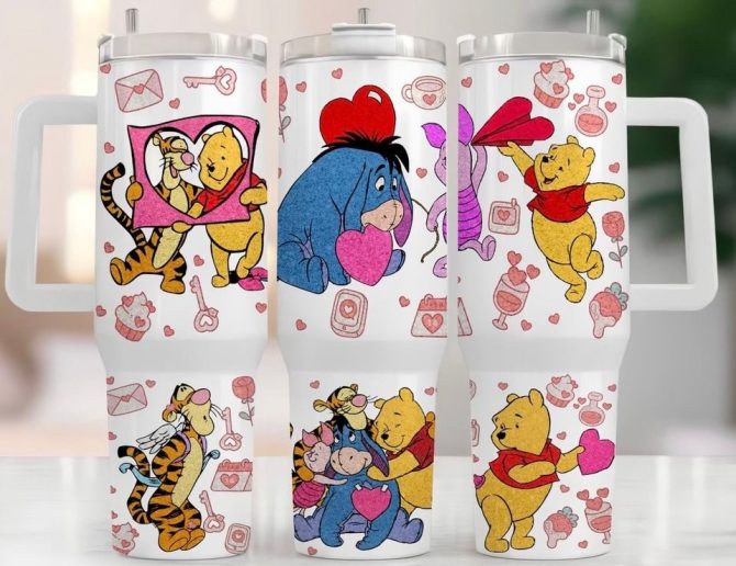 Disney Winnie The Pooh Valentine'S Day Travel Mug – Cute & Insulated 20Oz Tumbler For Coffee Lovers