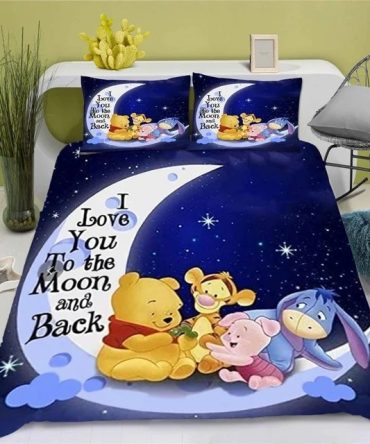 Cozy Kids Bedding Set - 'I Love You To The Moon & Back' - Cute Cartoon Design For Dreamy Nights