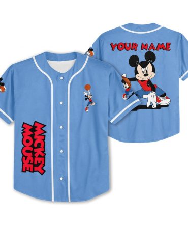 Customize Your Mickey Mouse Baseball Jersey – Personalized Name, Fun Cartoon Design!