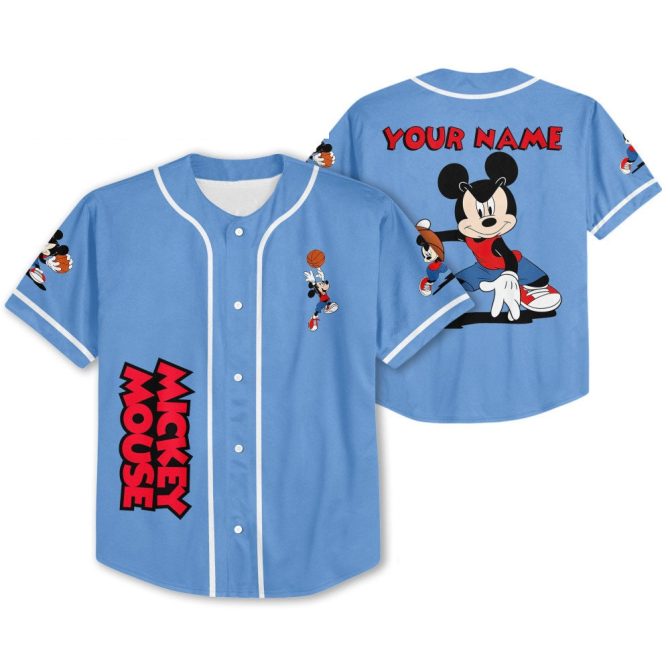 Customize Your Mickey Mouse Baseball Jersey – Personalized Name, Fun Cartoon Design!