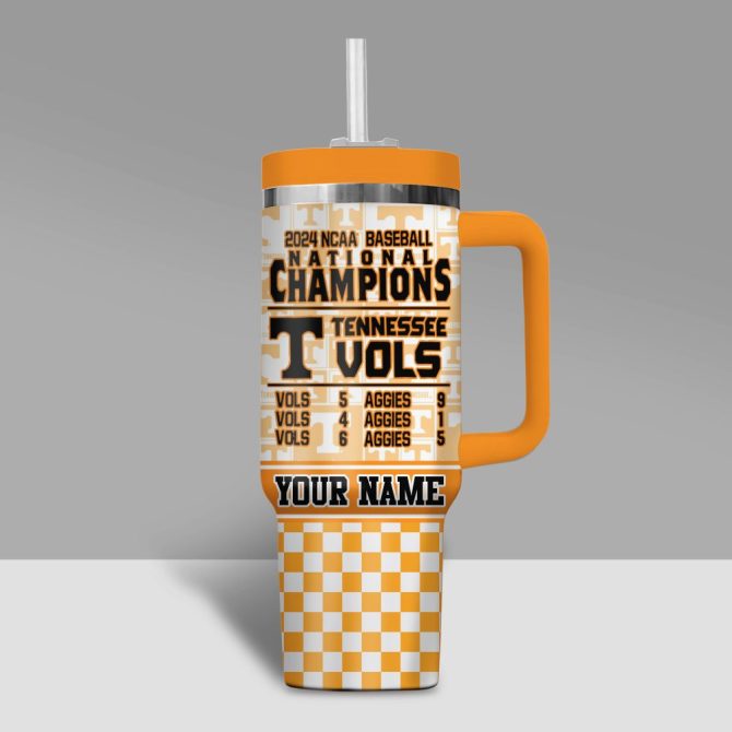Custom Tennessee Vols 2024 National Champions Tumbler - Personalized Gift For Fans - Image 3