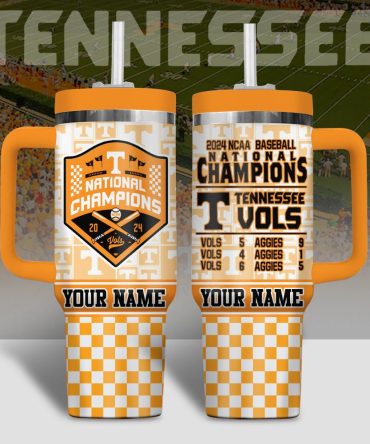 Custom Tennessee Vols 2024 National Champions Tumbler - Personalized Gift For Fans
