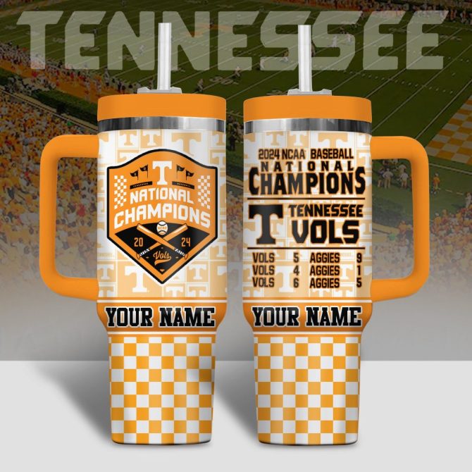 Custom Tennessee Vols 2024 National Champions Tumbler - Personalized Gift For Fans