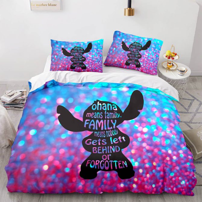 Vibrant Ohana Family Quote Bedding Set - Cozy, Colorful Comfort For Your Bedroom