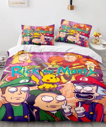 Cozy Cartoon-Inspired Bedding Set - Vibrant Design For Ultimate Comfort