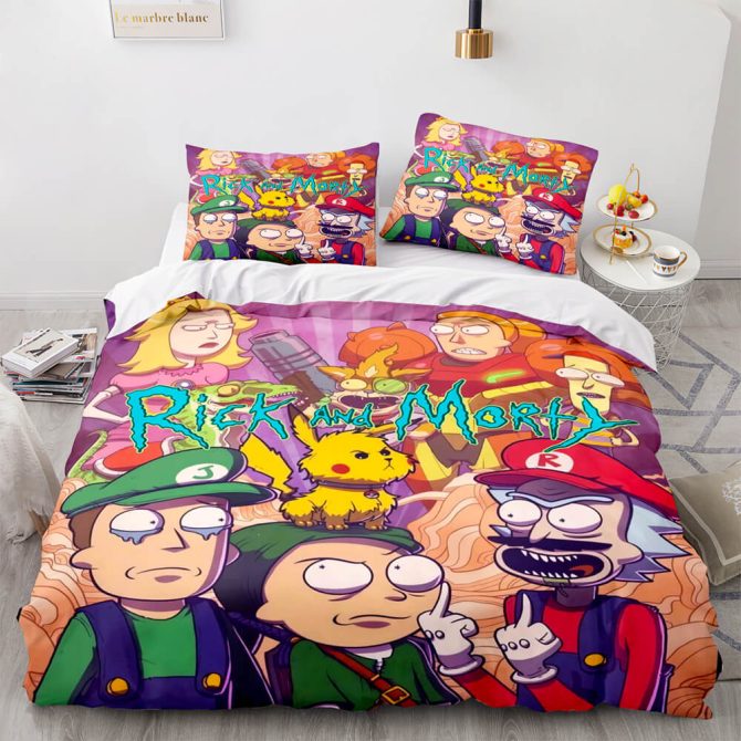 Cozy Cartoon-Inspired Bedding Set - Vibrant Design For Ultimate Comfort