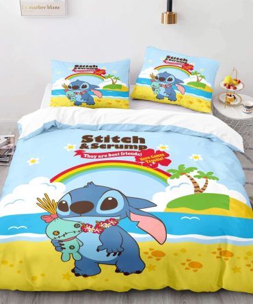 Stitch & Scrump Kids Bedding Set - Colorful Cartoon Comforter & Pillowcases