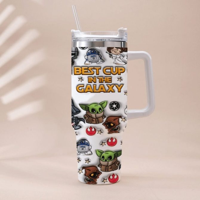 Best Cup In The Galaxy Mug - Star Characters Insulated Travel Tumbler With Handle