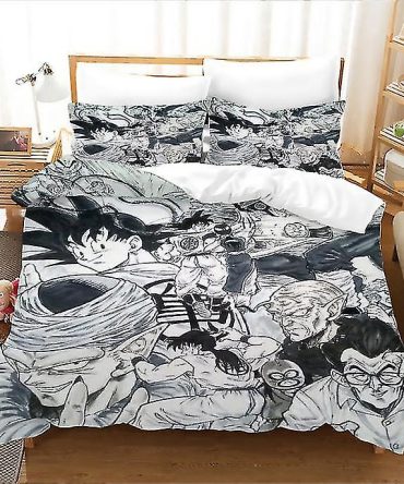 Anime Character Print Bedding Set – Soft, Cozy, Perfect For Anime Lovers – Twin/Full/Queen Sizes