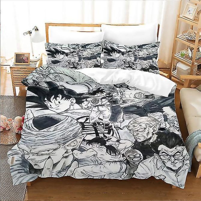 Anime Character Print Bedding Set – Soft, Cozy, Perfect For Anime Lovers – Twin/Full/Queen Sizes
