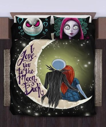 Spooky Romantic Bedding Set - 'I Love You To The Moon & Back' Design - Cozy & Unique