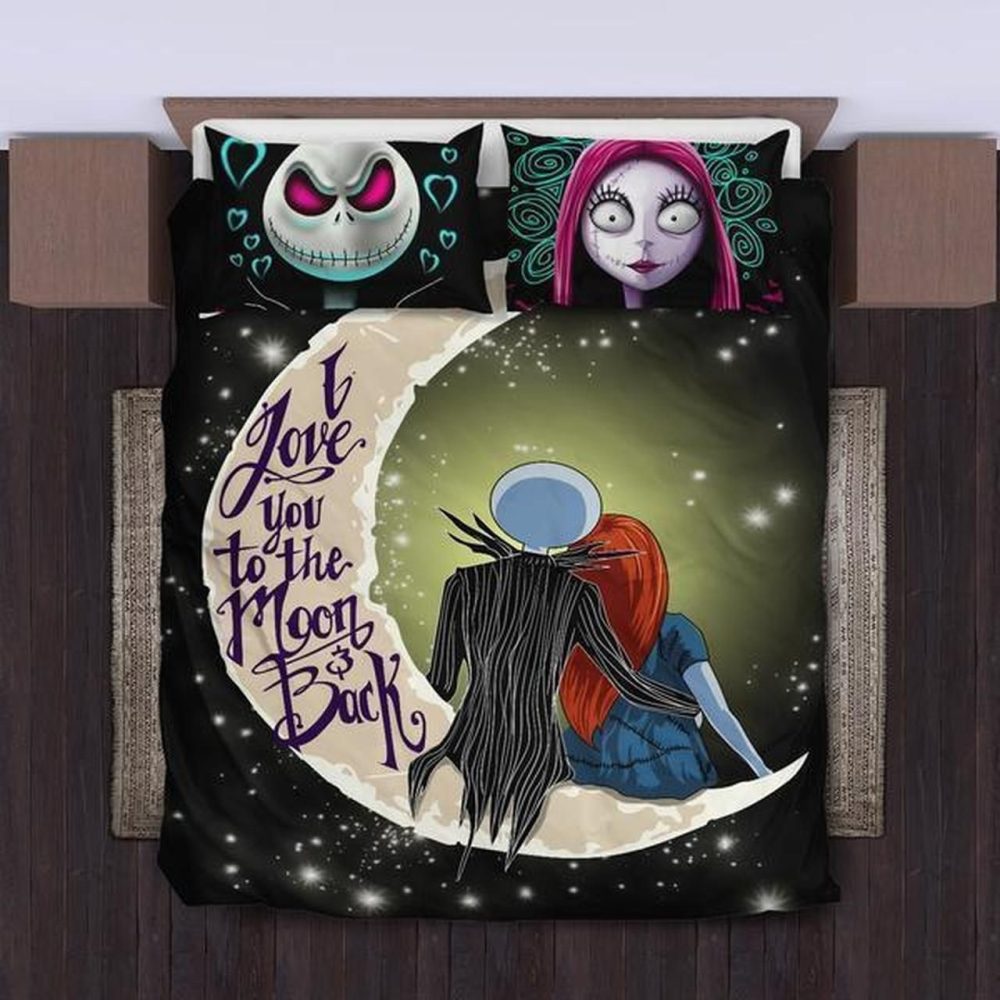 Spooky Romantic Bedding Set - 'I Love You To The Moon & Back' Design - Cozy & Unique