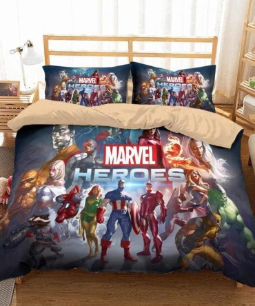 Marvel Heroes Bedding Set - Superhero Comforter & Pillowcases For Kids & Adults