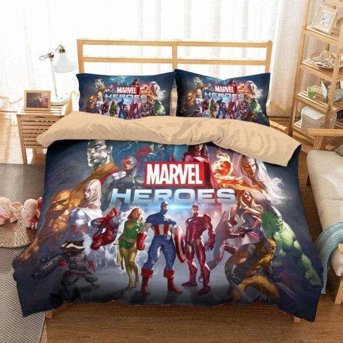 Marvel Heroes Bedding Set - Superhero Comforter & Pillowcases For Kids & Adults
