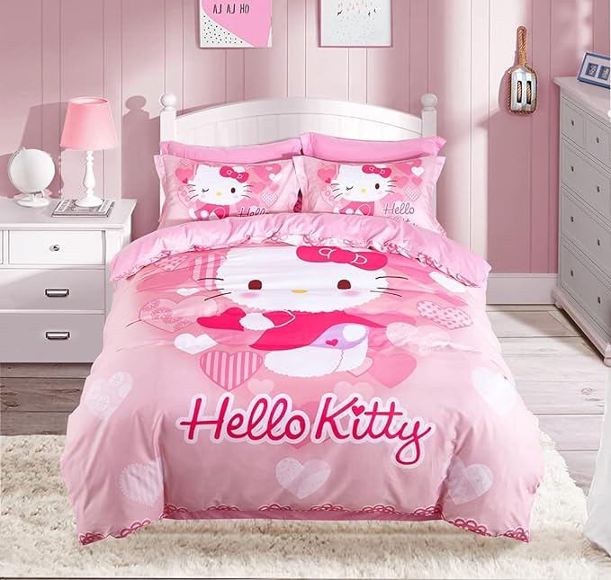 Adorable Hello Kitty Pink Bedding Set – Cozy Comfort For Kids' Room Décor - Image 2