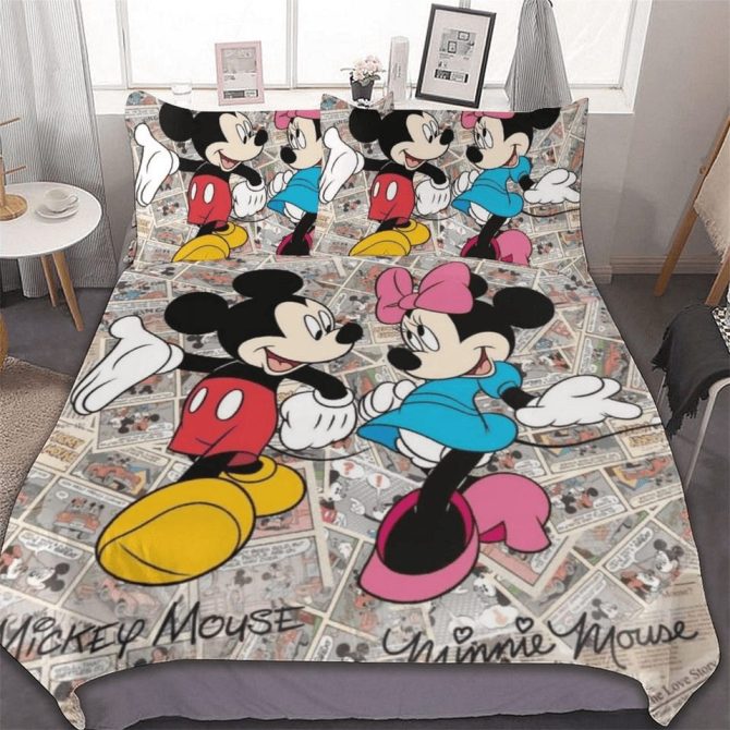 Cozy Cartoon Couple Bedding Set - King/Queen Size - Soft & Colorful Bedspread