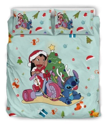 Festive Cartoon Character Christmas Bedding Set - Cozy Holiday Duvet Cover & Pillowcases