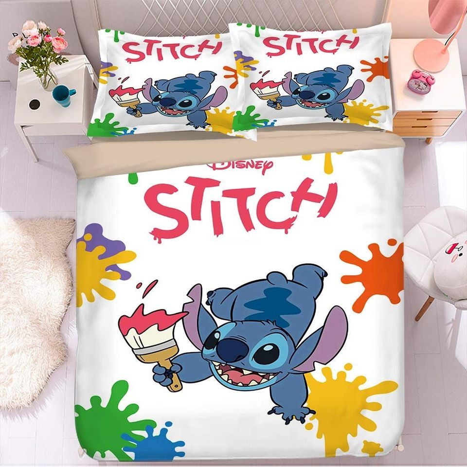 Disney Stitch Color Splash Bedding Set – Fun & Cozy Kids' Bedroom Decor