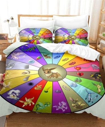 Cozy Eevee Evolution Comforter Set - Soft, Colorful Bedding For Fans