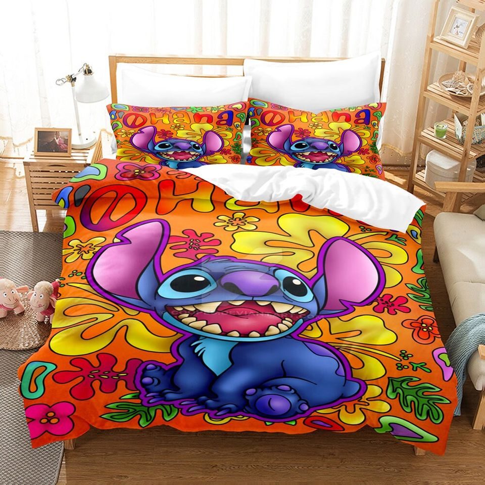 Vibrant Cartoon Character Bedding Set - Cozy & Colorful Duvet With Pillowcases For Kids