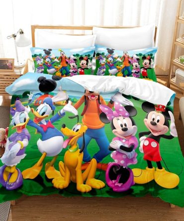 Cozy Kids Disney Bedding Set - Mickey & Friends Cartoon Comforter - Twin/Full Size