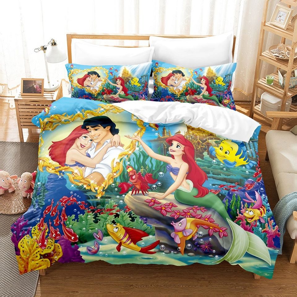 Enchanting Mermaid-Inspired Bedding Set For Kids - Vibrant Ocean Adventure Design