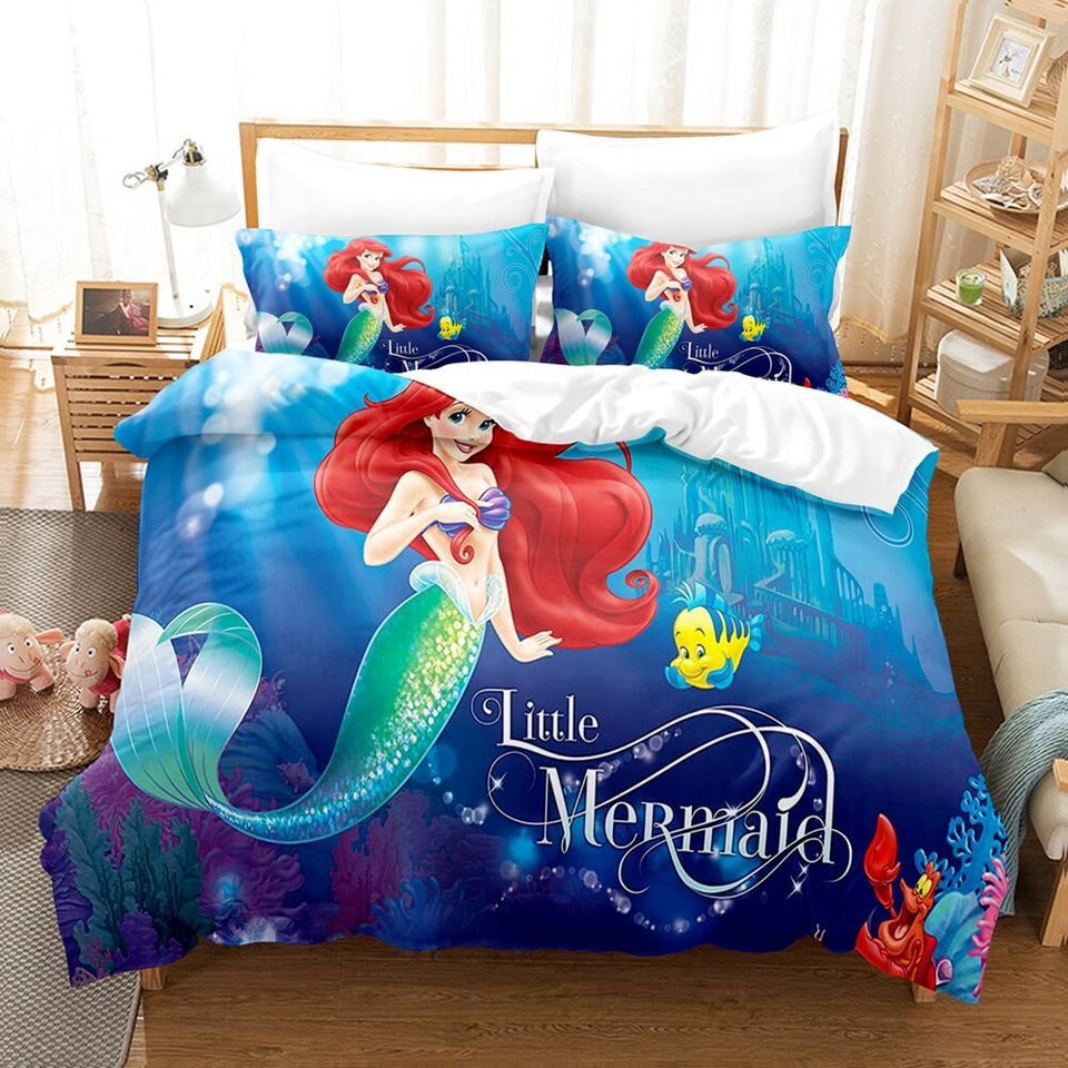 Enchanting Little Mermaid Bedding Set - Cozy Kids Comforter With Pillowcases