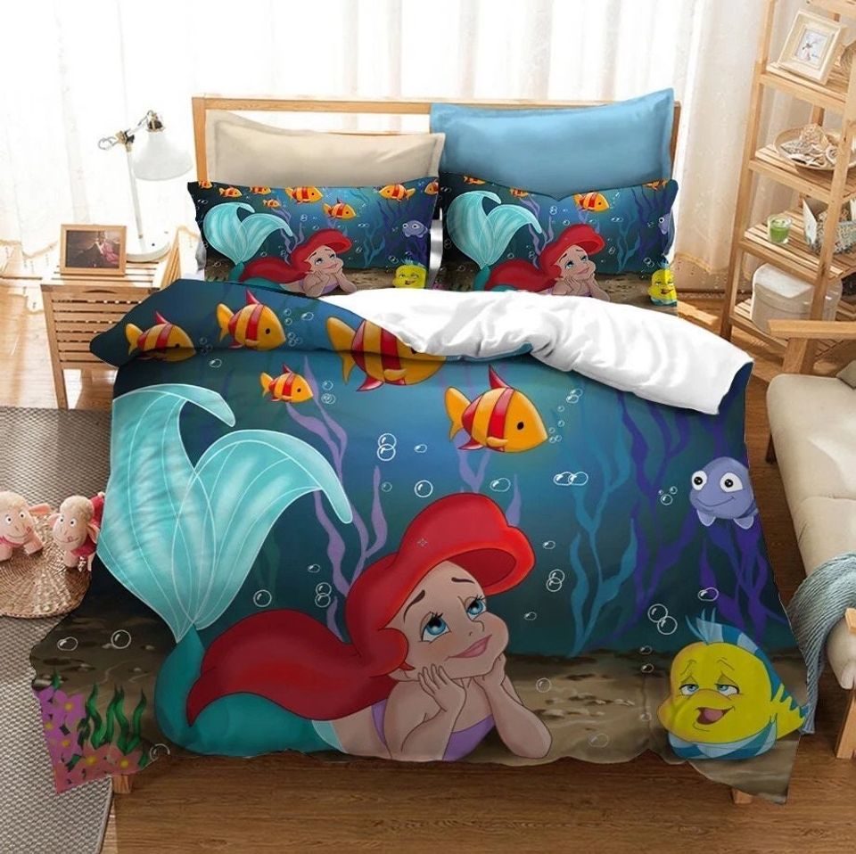 Enchanting Underwater Princess Bedding Set - Dreamy Ocean Theme For Kids' Room