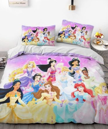 Enchanting Princess Bedding Set – Twin/Full Size, Soft & Cozy, Perfect For Kids' Rooms!