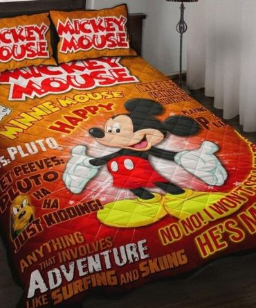 Cozy Disney Mickey Mouse Adventure Bedding Set - Twin/Queen Size For Kids & Fans