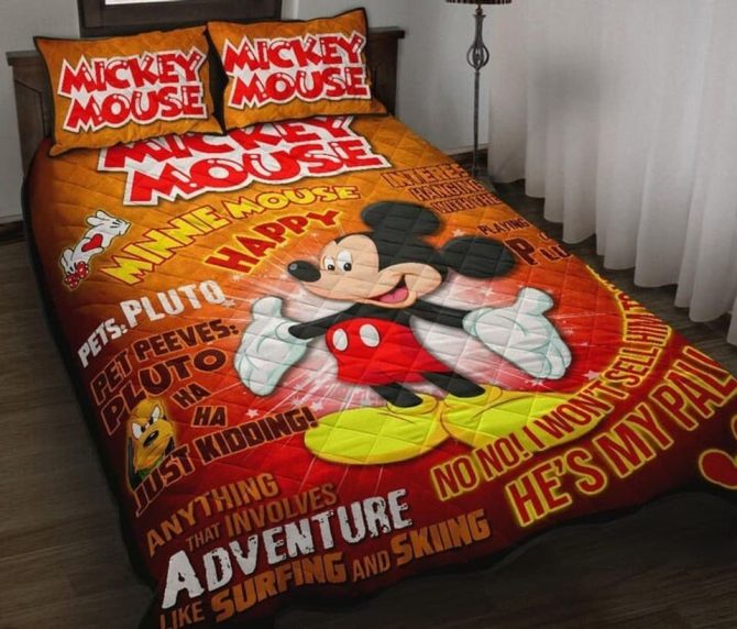 Cozy Disney Mickey Mouse Adventure Bedding Set - Twin/Queen Size For Kids & Fans