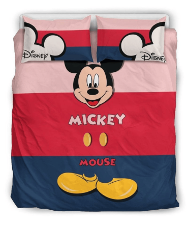 Cozy Disney Mickey Mouse Bedding Set - Fun & Colorful Kids Duvet Cover & Pillowcases