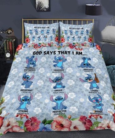 Cozy Blue Character-Themed Bedding Set With Inspirational Quotes - Twin/Queen/King Sizes