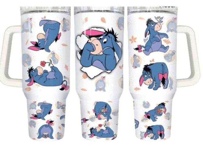 Eeyore Tumbler Mug - Disney Winnie The Pooh - 20Oz Insulated Travel Cup With Handle