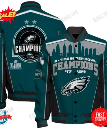 Limited Edition Eagles Champions Jacket – Celebrate Super Bowl Wins In Style! Fast Delivery, Made In Usa