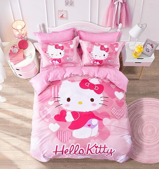Adorable Hello Kitty Pink Bedding Set – Cozy Comfort For Kids' Room Décor