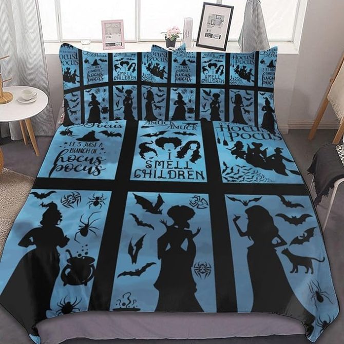 Enchanting Hocus Pocus Themed Bedding Set - Spooky Halloween Decor For Magical Nights