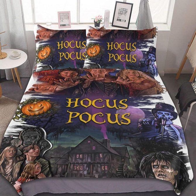 Enchanting Hocus Pocus Bedding Set - Halloween Witchy Comforter & Pillowcases