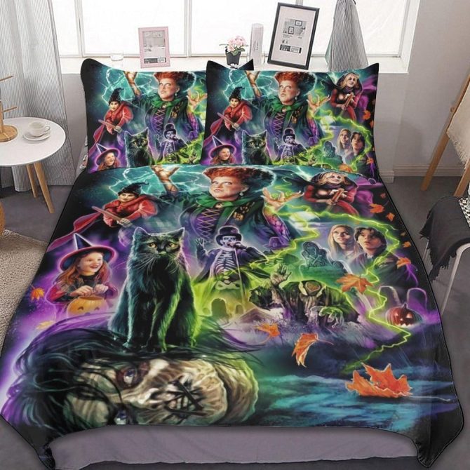 Magical Movie-Themed Bedding Set – Cozy Halloween Duvet Cover & Pillowcases – Vibrant Design, Perfect For Fans
