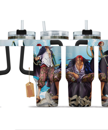 Anime Character Stainless Steel Tumbler With Handle & Straw - Perfect For Fans & On-The-Go!