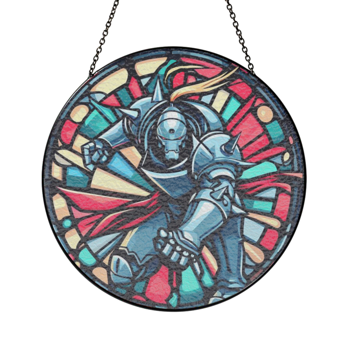 Stained Glass Art Panel With Knight Design - Vibrant Home Decor Wall Hanging - Image 3