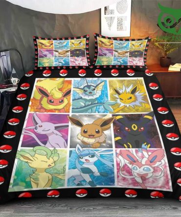 Cozy Pokémon Bedding Set - Vibrant Eeveelutions Design With Pillow Covers