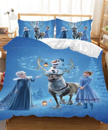 Cozy Kids' Frozen Bedding Set - Elsa & Friends Design, Soft & Warm, Twin/Full Size