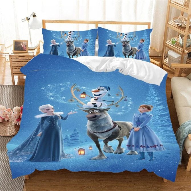 Cozy Kids' Frozen Bedding Set - Elsa & Friends Design, Soft & Warm, Twin/Full Size