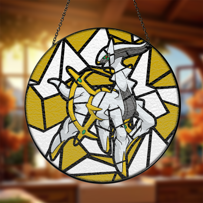 Stunning Stained Glass Style Hanging Decor With Mythical Creature Design – Perfect For Any Room!
