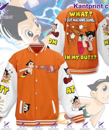 Astro Boy Retro Varsity Jacket - Bold Cartoon Style, Unisex, Limited Edition, Vibrant Orange