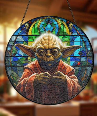 Enchanting Stained Glass Art - Jedi Master Inspired Sun Catcher For Home Decor